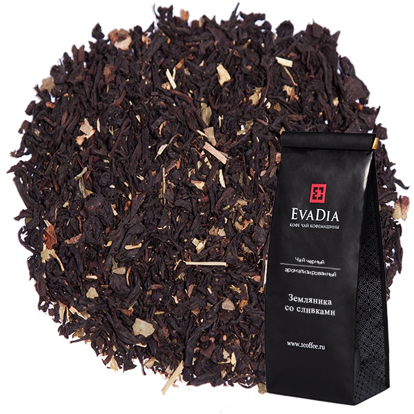 Чай ароматизированный черный Земляника со сливками 9123